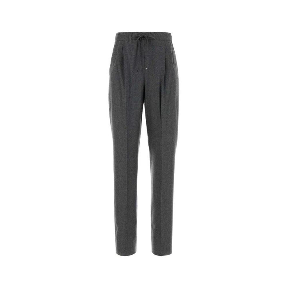 Max Mara Women Dark Grey Stretch Cashmere Zamia Pant